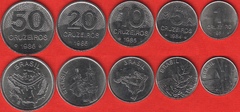  Brazilija 5 mon. rink. 1-50 cruzeiros 1984-85 UNC 