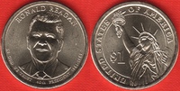  JAV 1 dollar 2016 P "Ronald Reagan" UNC 