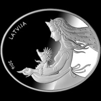  Latvija 5 euro 2016 "Hedgehog's Coat" AG PROOF 