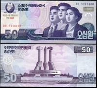  Šiaures Koreja 50 won 2002/09m.  P60 UNC 