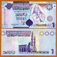  Libija 1 Dinar 2009m. P71 UNC Su Kaddafi 