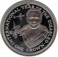  Meno sala 1 crown 1981 "Douglas Bader" UNC 