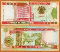  Mozambikas 100000 Meticais 1993m. P139 UNC 