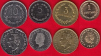  Salvadoras 4 mon. rink. 1-10 centavos 1974-95 UNC 