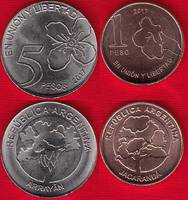  Argentina 2 mon. rink. 1-5 pesos 2017 UNC 