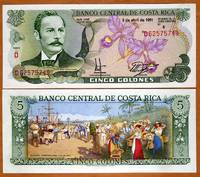  Kosta Rika 5 Colones 1989m. P236 UNC 