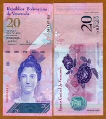  Venesuela 20 Bolivares 2007-11m. P91b UNC 